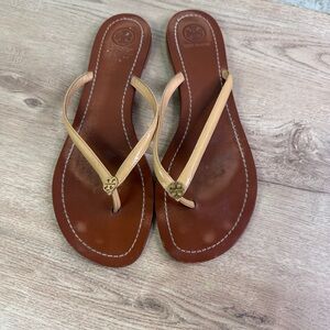 Tory Burch Brown and Tan Leather Sandals